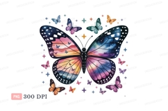 Celestial butterfly with colorful wings and small butterflie Product Image 1