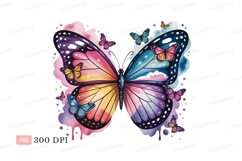 Colorful butterfly with small butterflies wings insects Product Image 1