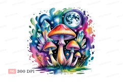 Psychedelic mushrooms moon crystals fantasy Product Image 1