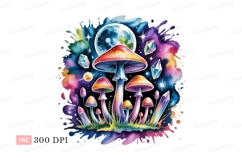 Psychedelic mushrooms cosmic fantasy moon Product Image 1
