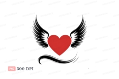 Red heart with wings love symbol Product Image 1