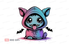 Cute monster with big eyes and tongue out cartoon character Product Image 1
