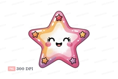 Happy star character smiling cute kawaii Product Image 1