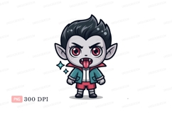 Chibi vampire sticking out tongue cartoon character Product Image 1