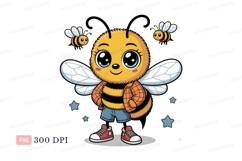Cute bee character wearing clothes insect cartoon Product Image 1
