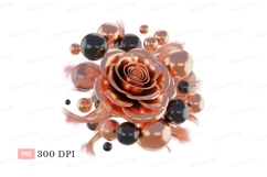 Metallic Rose Spheres Feathers copper gold Product Image 1
