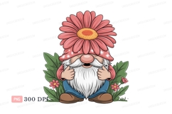 Pink flower gnome thumbs up beard Product Image 1