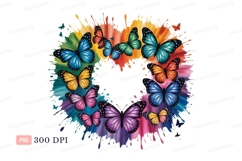Colorful butterflies heart splatter butterfly wings Product Image 1