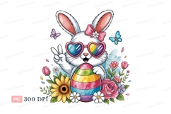 Bunny sunglasses holding easter egg heart Product Image 1
