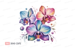 Rainbow orchids with pearls flowers pastel Product Image 1