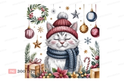Adorable feline festive celebration christmas holiday Product Image 1