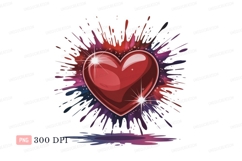 Red heart splash paint love Product Image 1