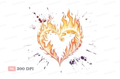 Fiery Heart Shape Flames fire orange Product Image 1