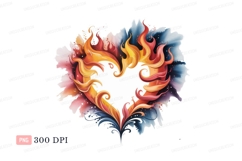 Fiery Heart Swirls fire flame Product Image 1