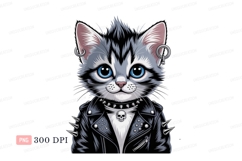 Punk rock cat with blue eyes image Product Image 1