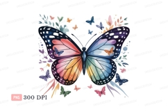 Colorful butterfly with floral accents nature insect Product Image 1