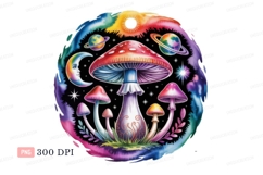 Psychedelic mushroom moon planets stars Product Image 1