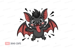 Cute bat with tongue out cartoon animal Product Image 1