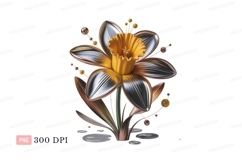 Metallic daffodil with golden trumpet and silver petals Product Image 1