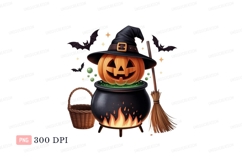 Halloween pumpkin witch cauldron potion image Product Image 1
