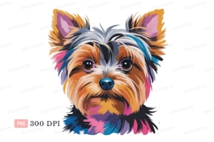 Colorful Yorkshire Terrier Portrait image Product Image 1