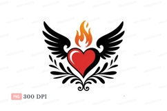 Flaming Heart Symbol flame fire Product Image 1