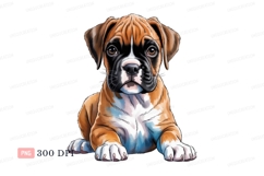 Adorable Boxer Puppy Portrait canine animal Product Image 1