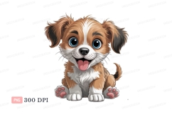 Fluffy brown puppy with blue eyes canine animal Product Image 1