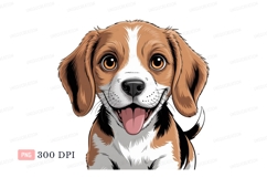 Happy Beagle Dog Portrait canine animal Product Image 1