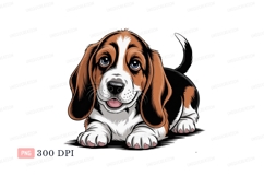 Adorable beagle puppy lying down canine animal Product Image 1