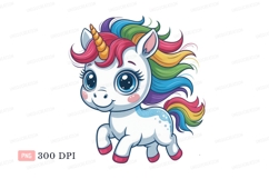 Cute unicorn with rainbow mane and horn image Product Image 1