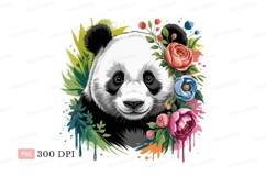 Panda bear floral wreath flowers Product Image 1