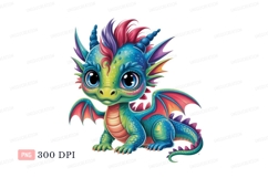 Cute colorful dragon creature fantasy mythical Product Image 1