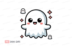 Cute ghost with stars and sparkles spooky halloween Product Image 1