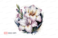 Delicate gladiolus blooms with golden accents flowers Product Image 1