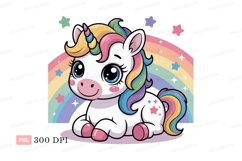 Cute unicorn rainbow stars fantasy Product Image 1