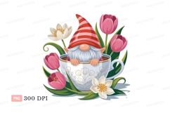 Gnome tea cup floral spring image Product Image 1