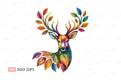 Colorful deer with autumnal leaves animal Product Image 1