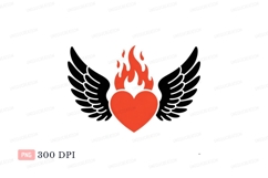 Fiery Heart Symbol fire flame Product Image 1