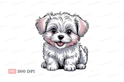 Fluffy white puppy with pink accents image Product Image 1