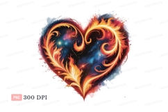 Fiery cosmic heart fire nebula Product Image 1