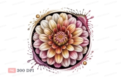 Dahlia bloom pink gold flower Product Image 1