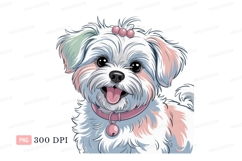 Fluffy white dog with pink accents puppy Product Image 1