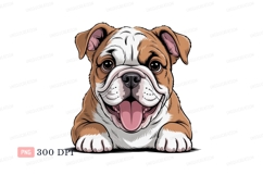Happy bulldog puppy face animal canine Product Image 1