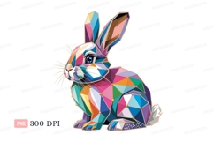 Geometric rabbit colorful abstract animal Product Image 1