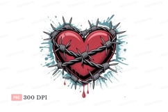 Barbed Heart Splatter wire blue Product Image 1