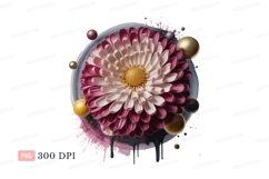 Pink white gold flower spheres image Product Image 1