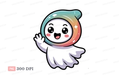 Cute alien waving hello cartoon Product Image 1