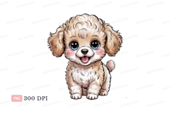 Fluffy puppy with blue eyes cute cartoon Product Image 1