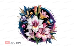 Floral Arrangement With Orbs flowers lilies Product Image 1
